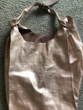 Anthropologie Rose Gold Leather Tote